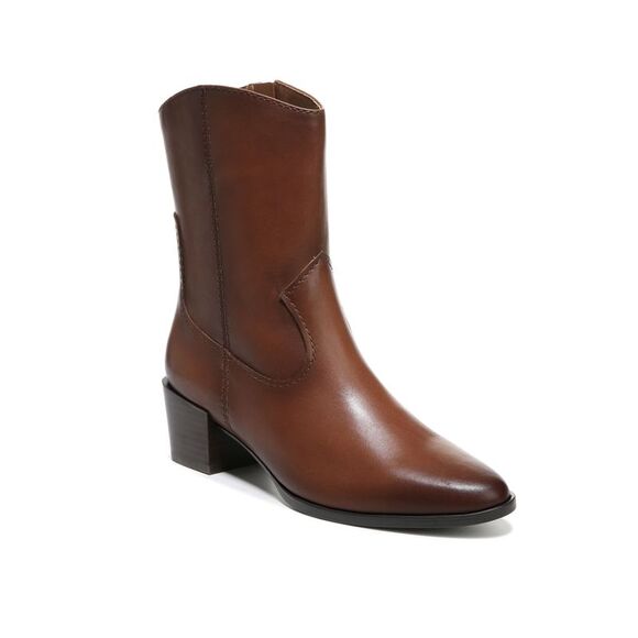 NATURALIZER Shoes - NATURALIZER Womens Brown Gaby Almond Toe Block Heel Leather Western Boot 6 M